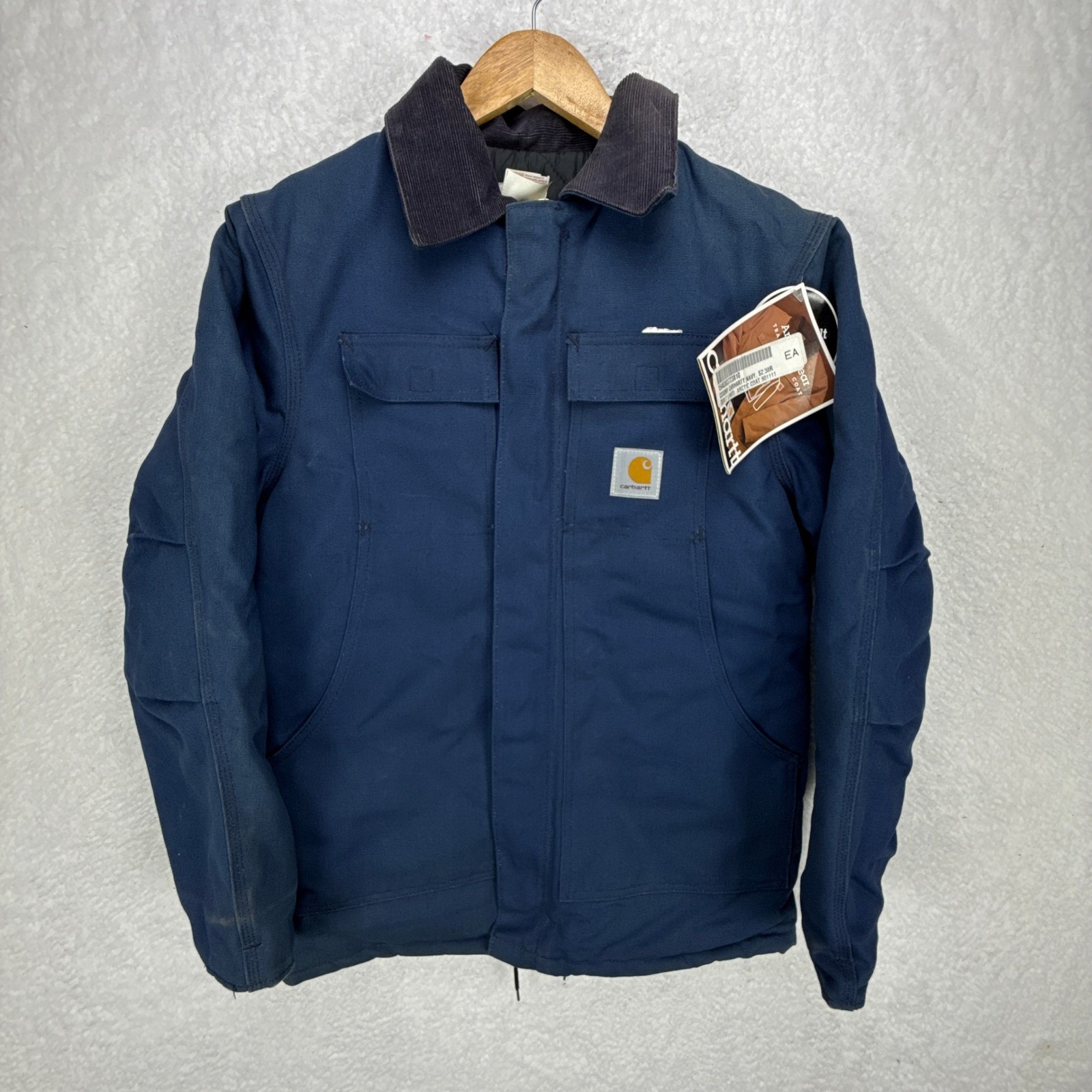 Carhartt Arctic Jacket Nylon Quilt Lined Mens Small C03 Nvy Navy Blue